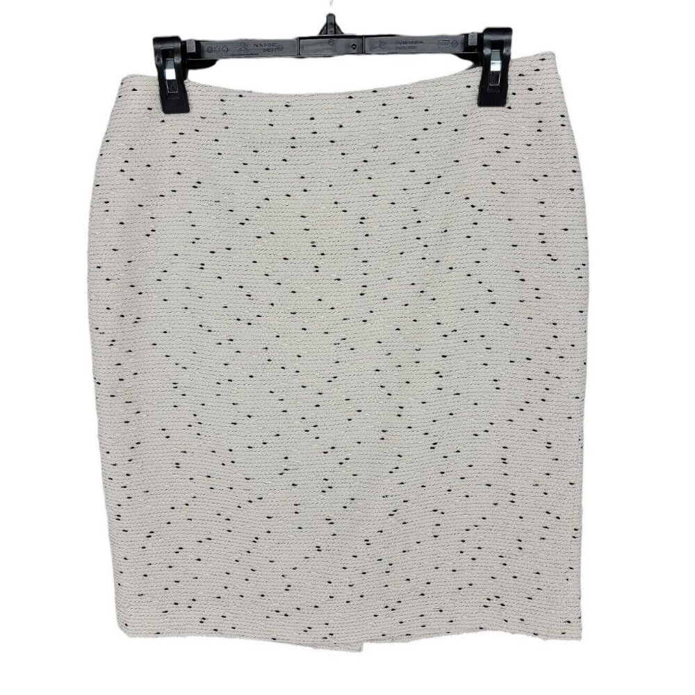 Talbots Womens Skirt Pencil 6P Twill Cream Classic Career Office Career Geek